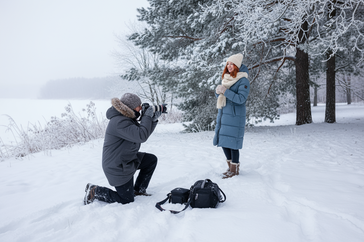 mai fa una si cu fundal de iarna gen